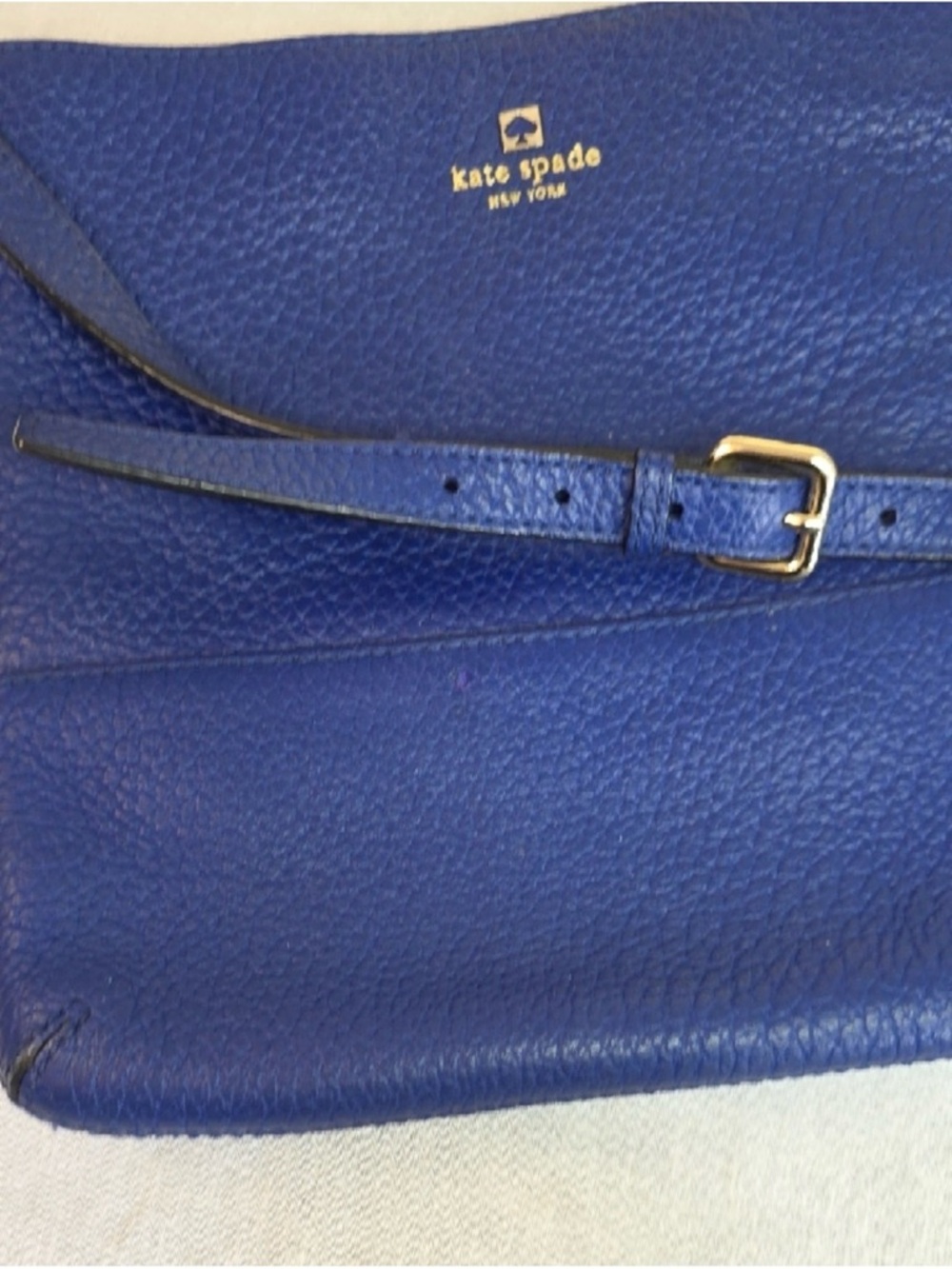 kate spade cobalt blue pebbled leather crossbody bag - Picture 6 of 6